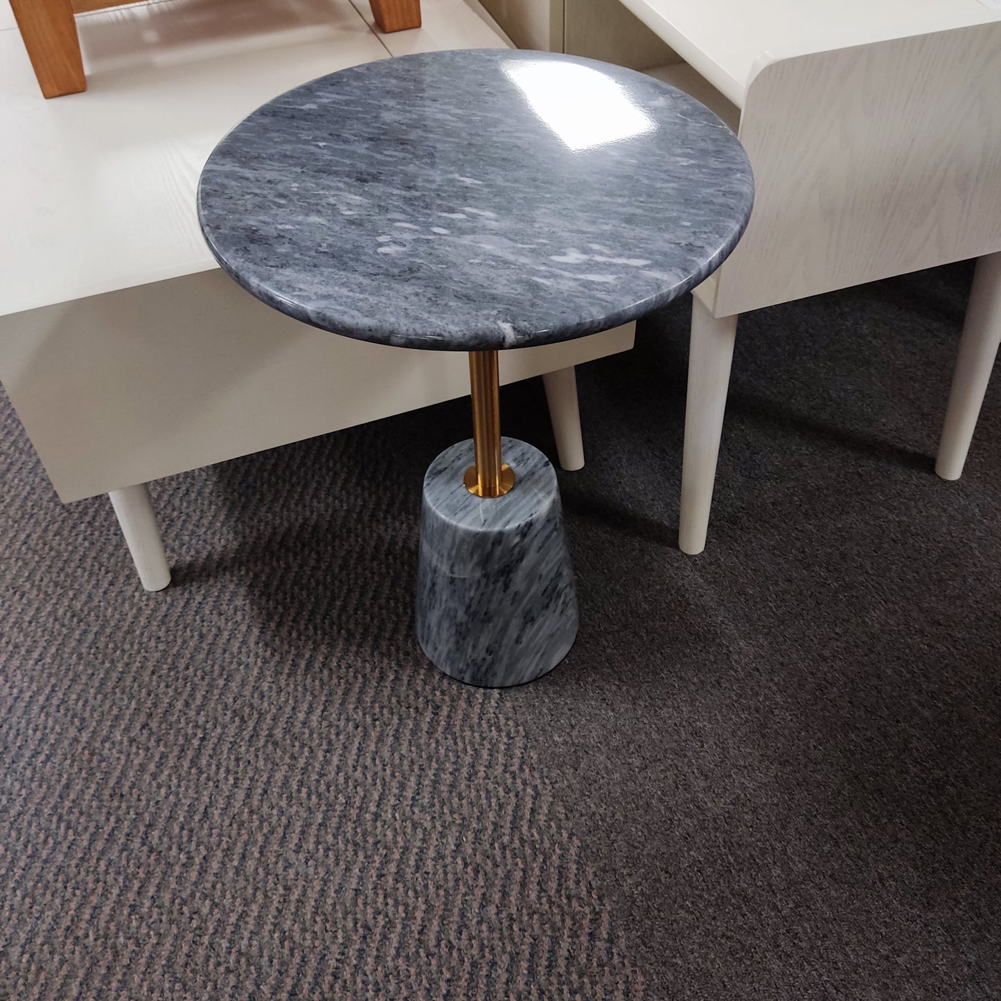 Grey color Natural Marble Side Table 616, available now.