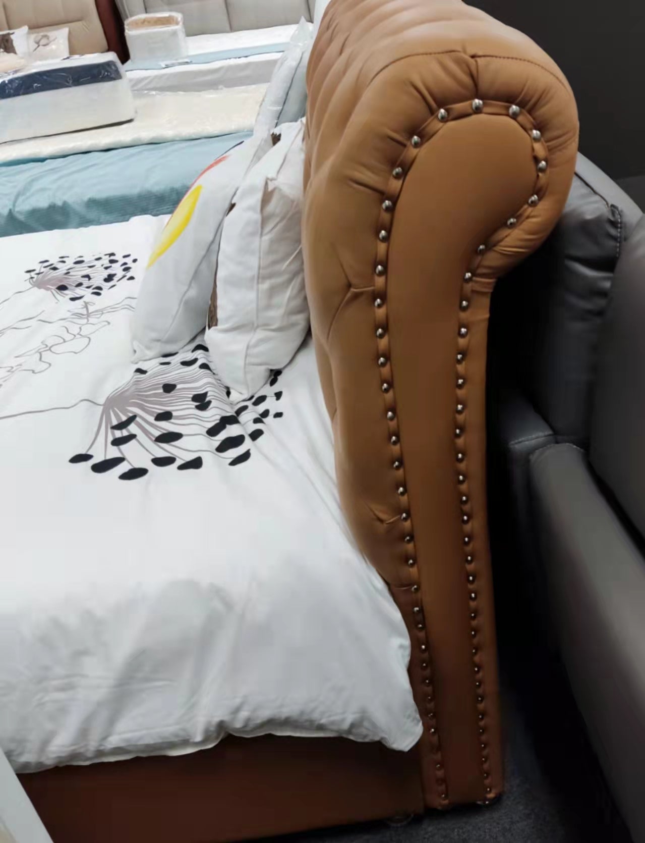 A129 High Quality Genuine Leather Headboard,king size * 2 color Clearance now*