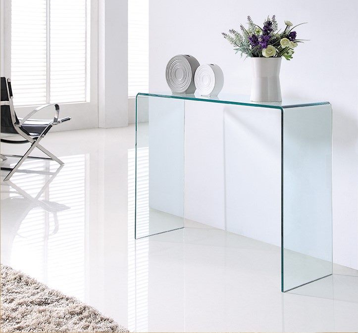 Glass Console Table 100cm, see through black color available now