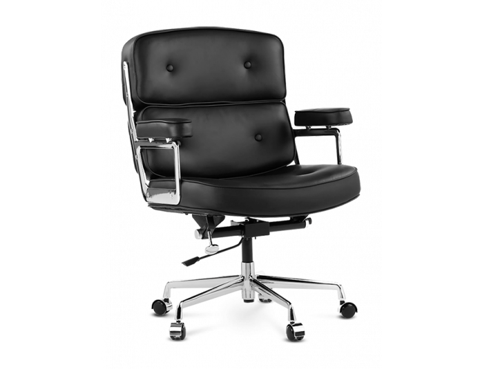 RP Genuine Leather Eames #104 Office Chair, Black color in stock