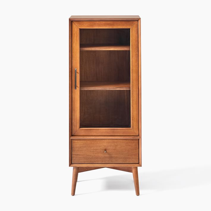 Mid-Century small show case, walnut colour, Clerance sale