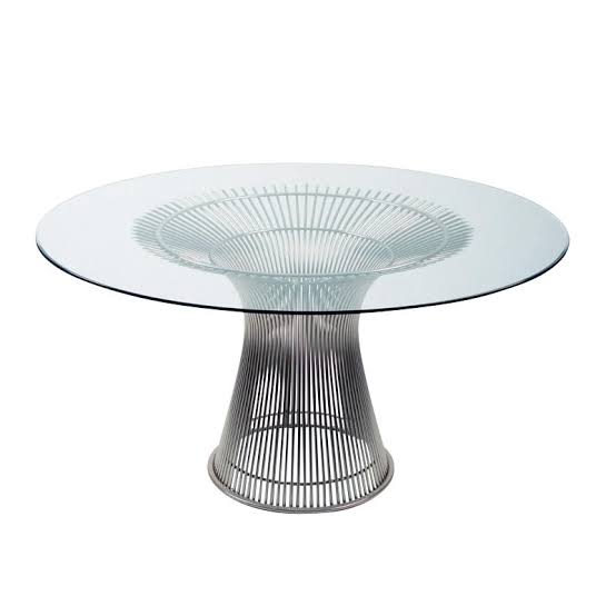 Platner Round Glass Dining Table - 110cm Diameter