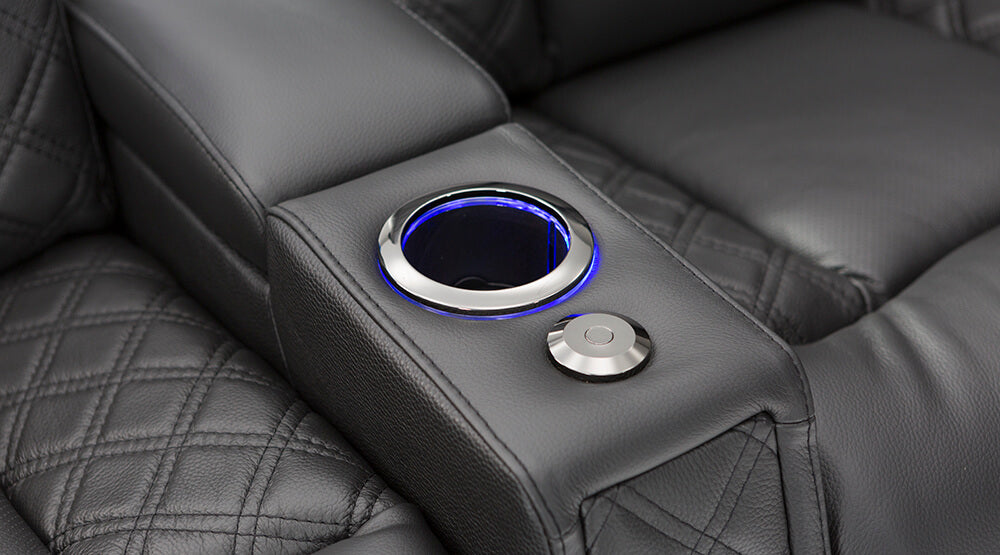 Genuine Leather Home Theatre Seating #1897 with 3 power recliner, available now