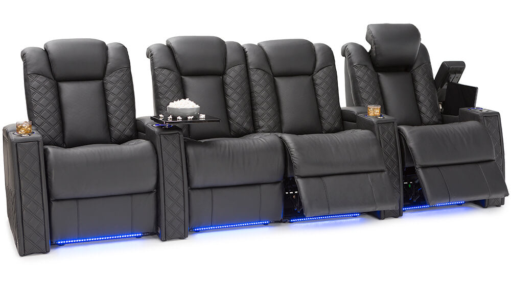 Genuine Leather Home Theatre Seating #1897 with 3 power recliner, available now