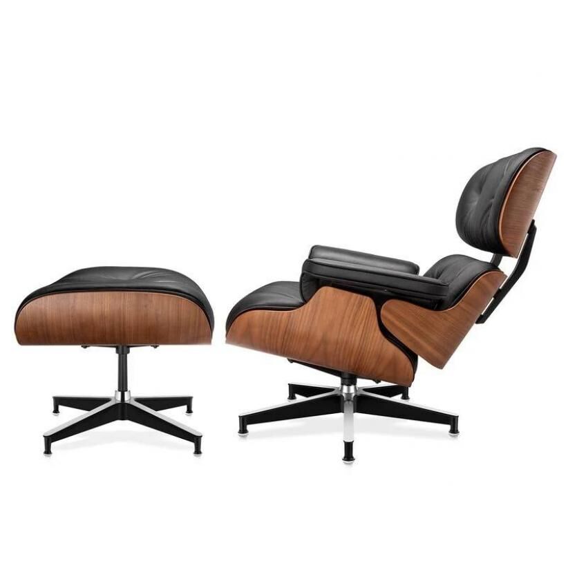 *MG* Full aniline leather Eames lounger chair and ottoman