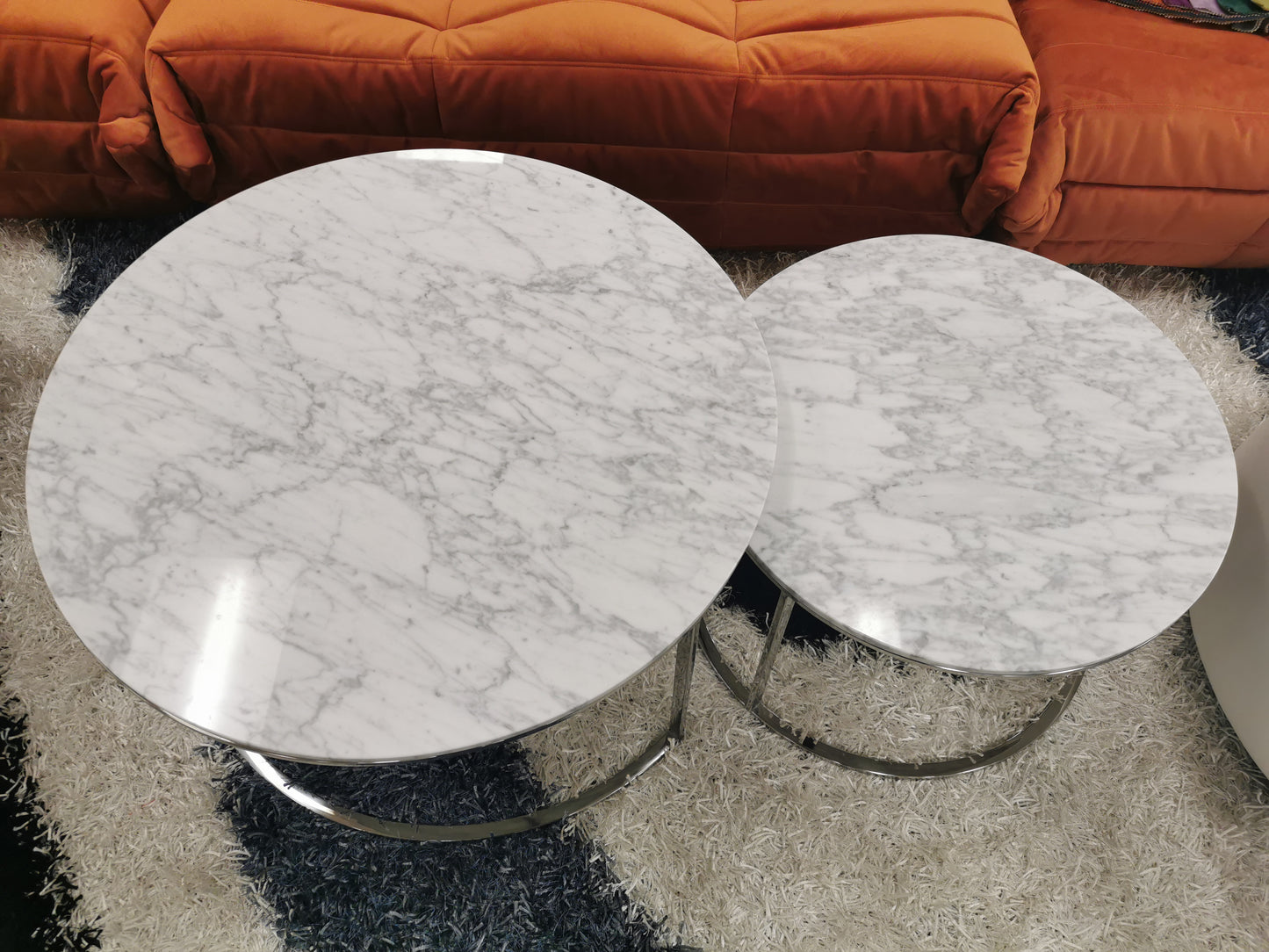 A pair Natural Marble Top coffee table set #7165