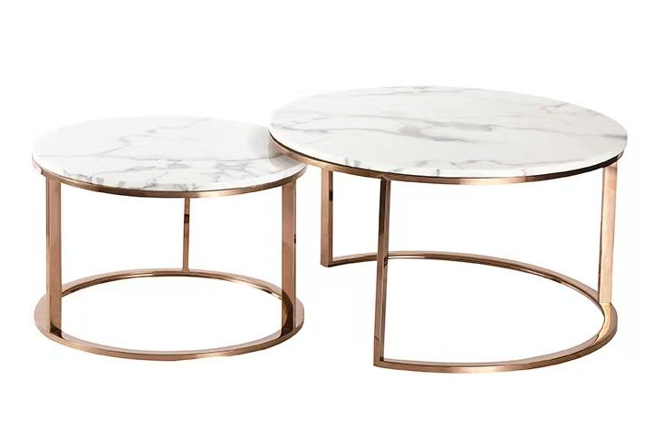 A pair Natural Marble Top coffee table set #7165