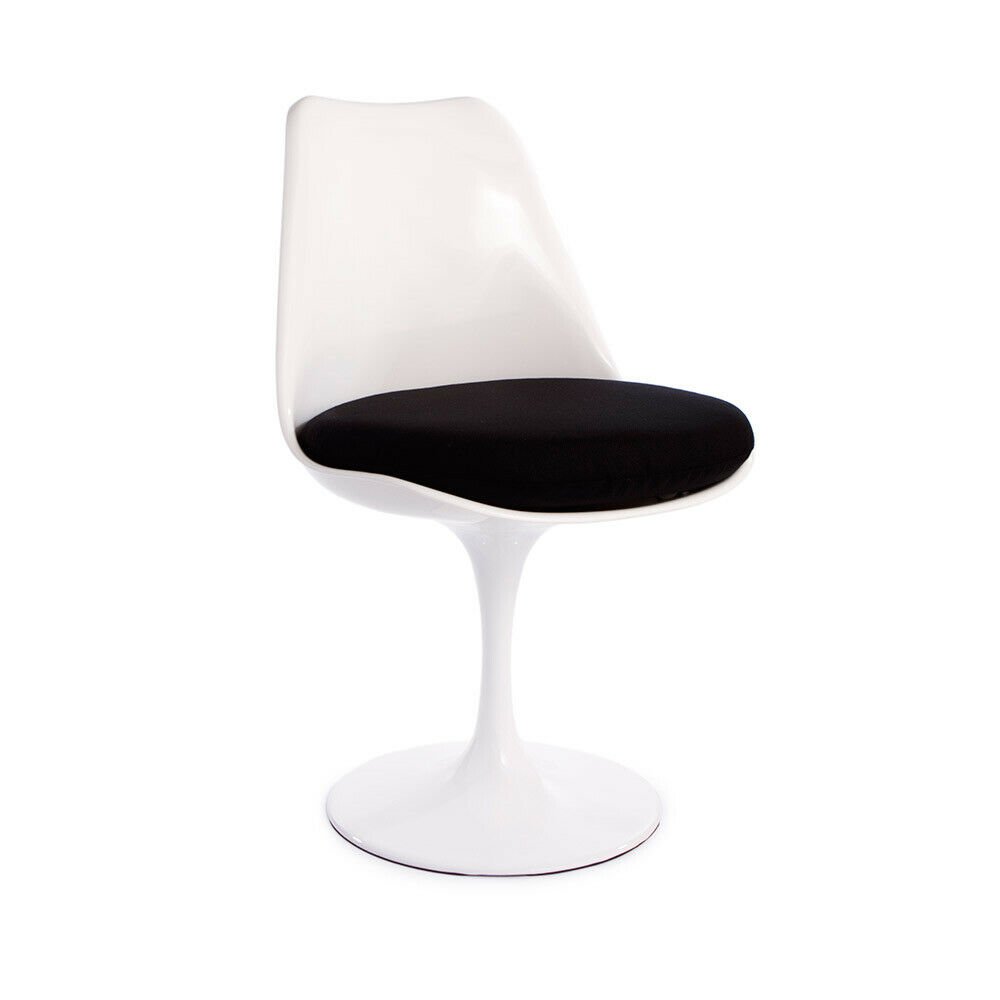 White Fiberglass Tulip Armless chair