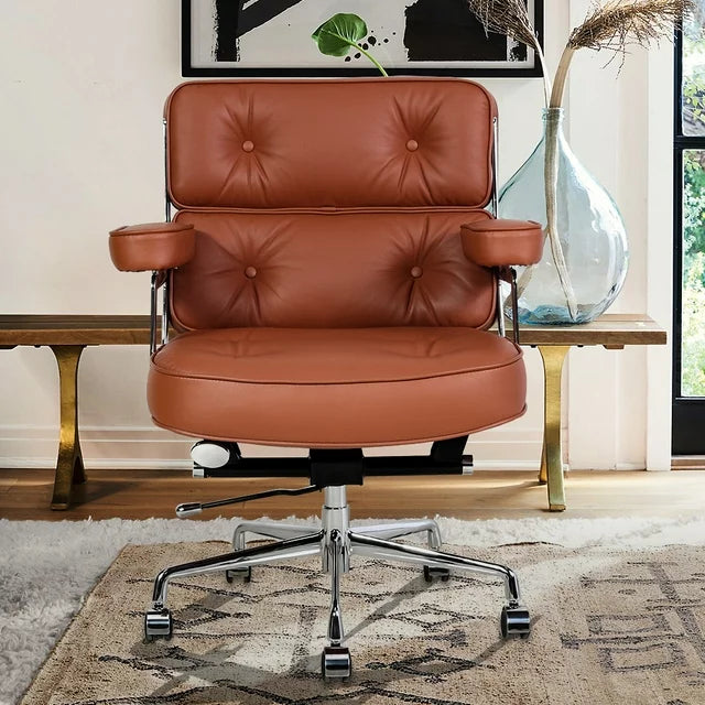 RP Genuine Leather Eames #104 Office Chair, Brown color by order