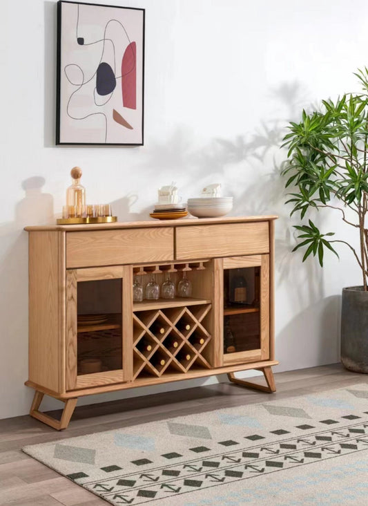 Audrey Dining Cabinet - Solid Ash Wood - Natural Colour By Order