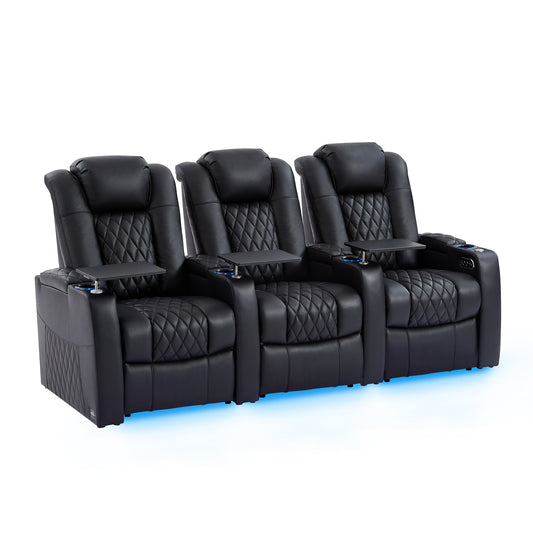 Multufunctional Electric Genuine Leather Home Theatre Seating  #186 by order