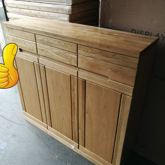 Solid Oak 3 Door 3 drawer shoe case/cabinet available now