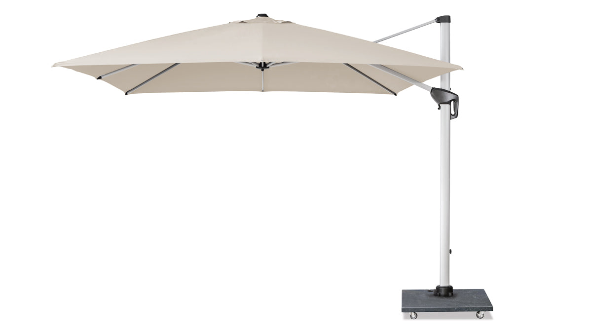 2.5m White color Sun Umbrella with wheeled Base