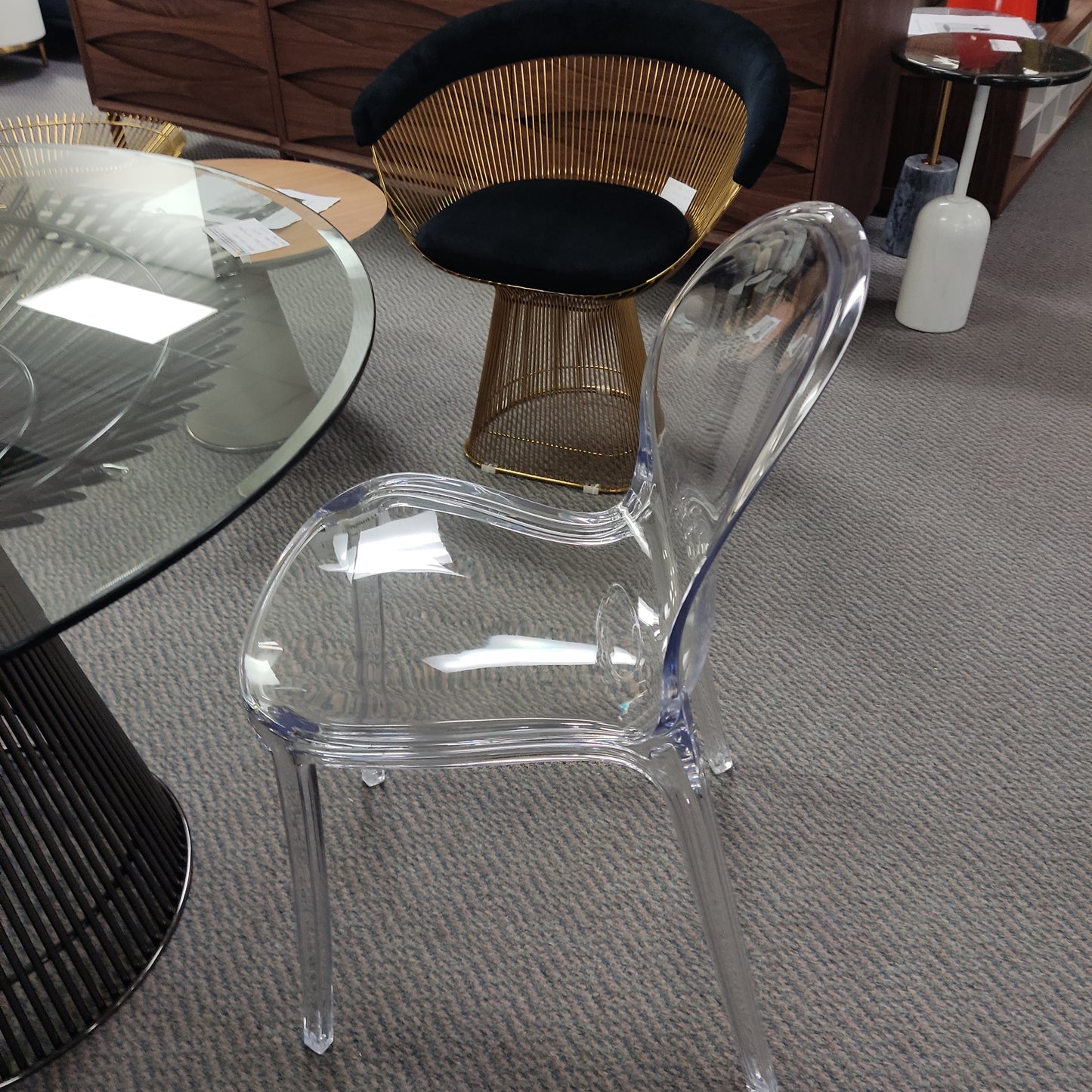 *MG* Ghost Swan Transparent clear armless chair