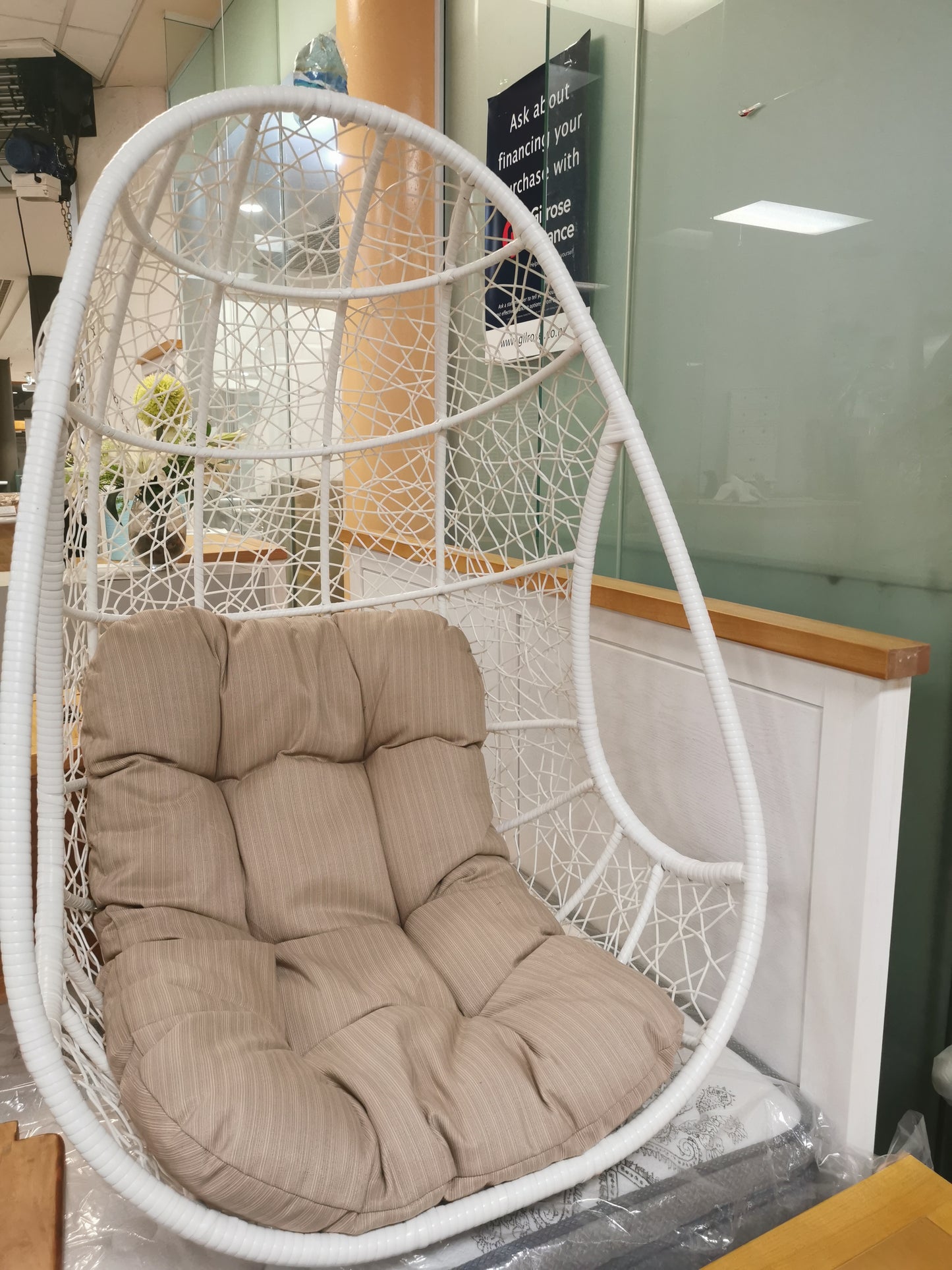 #803 round rattan swing chair, Available now