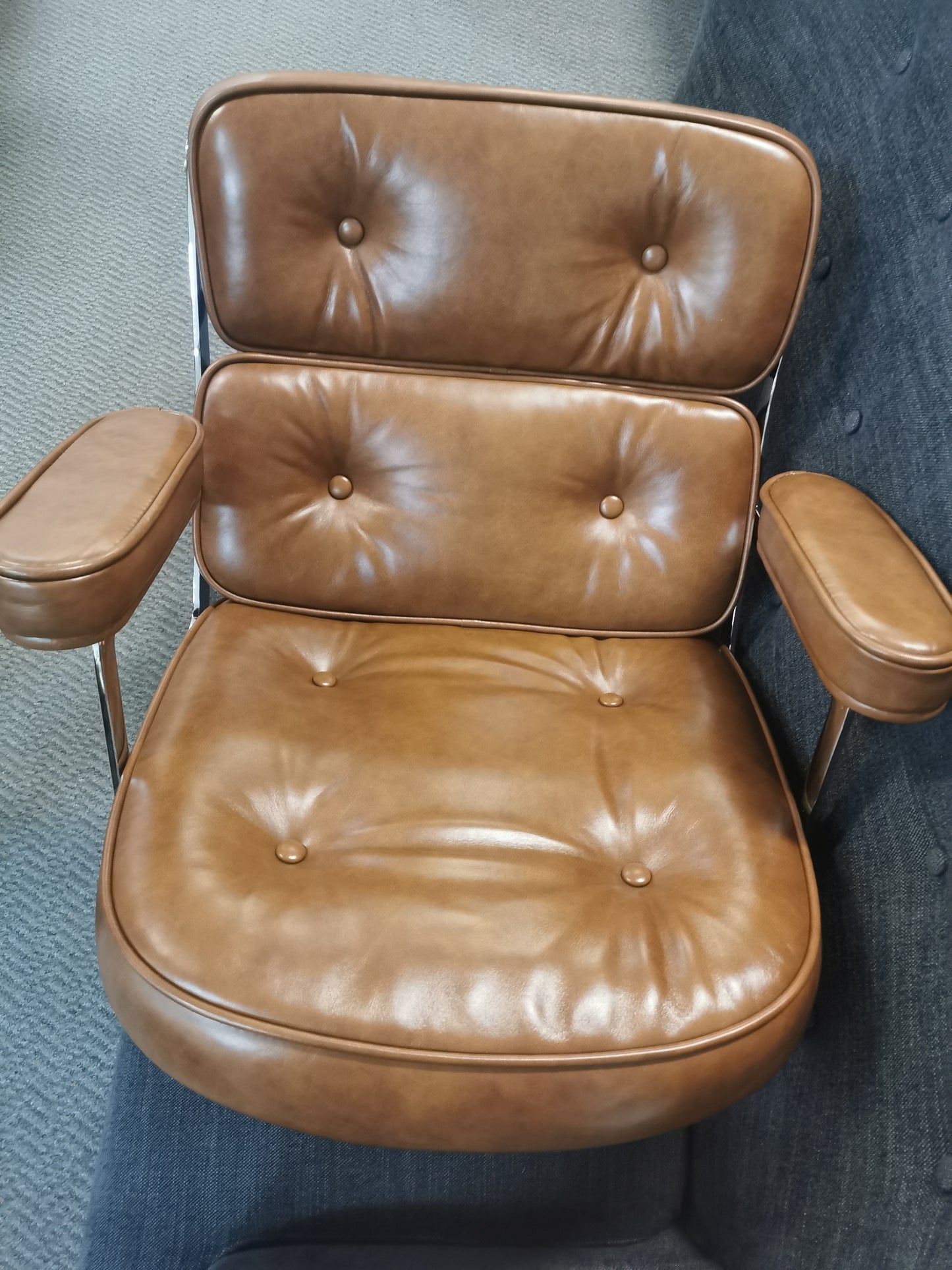RP Genuine Leather Eames #104 Office Chair, Brown color available now.