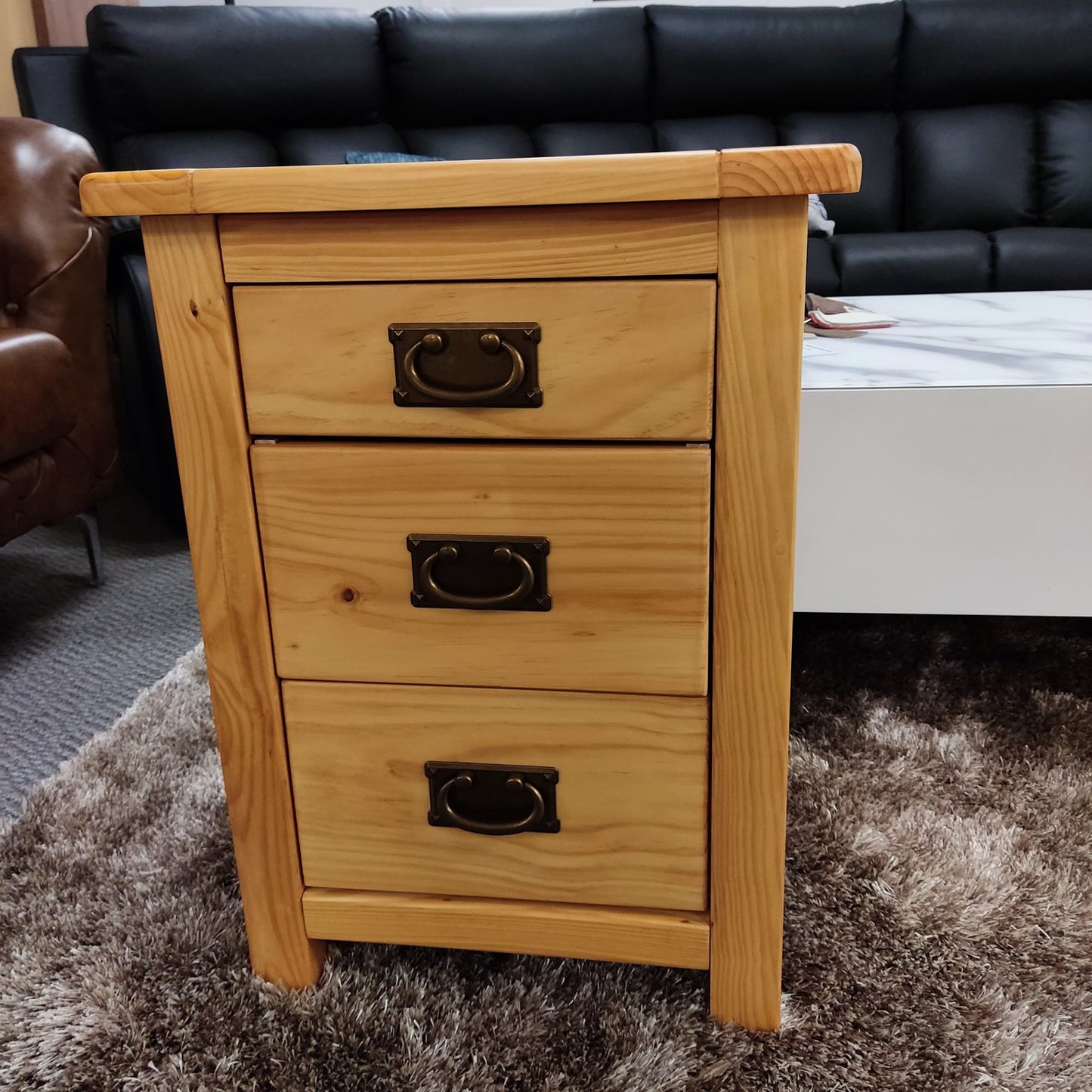 *MG* Solid pine wood Bedside table with 3 drawers