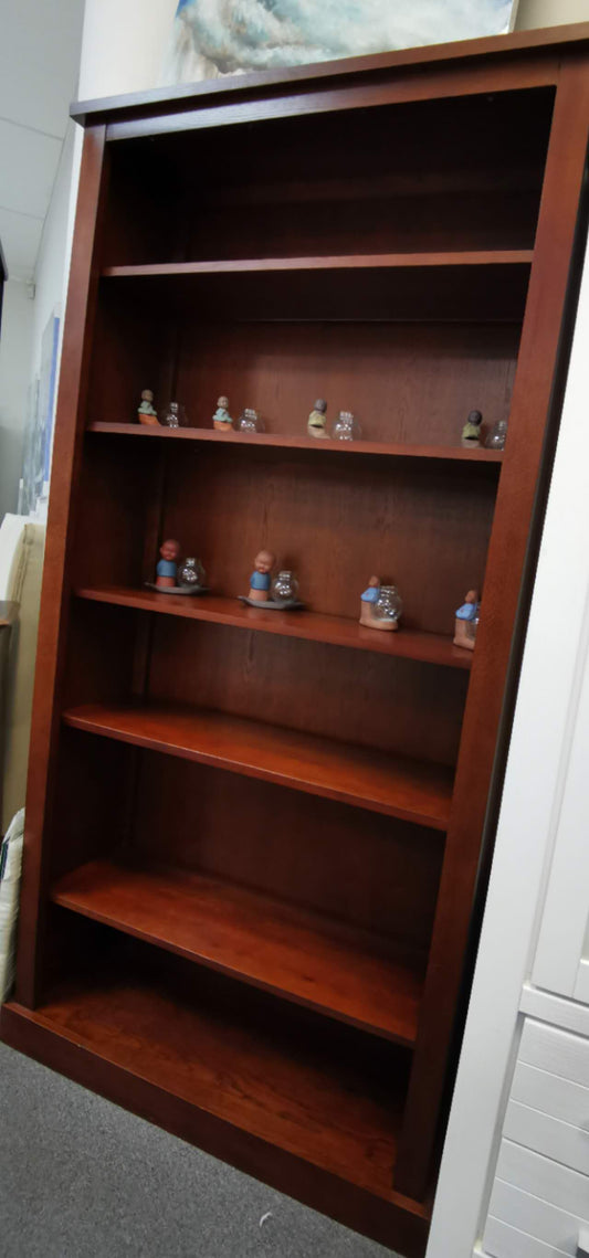 High Quality Solid Oak bookcase 195cmH, Mahigany color, Clearance sale