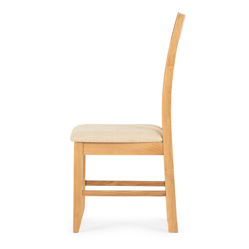 Solid oak dining chair, natural color