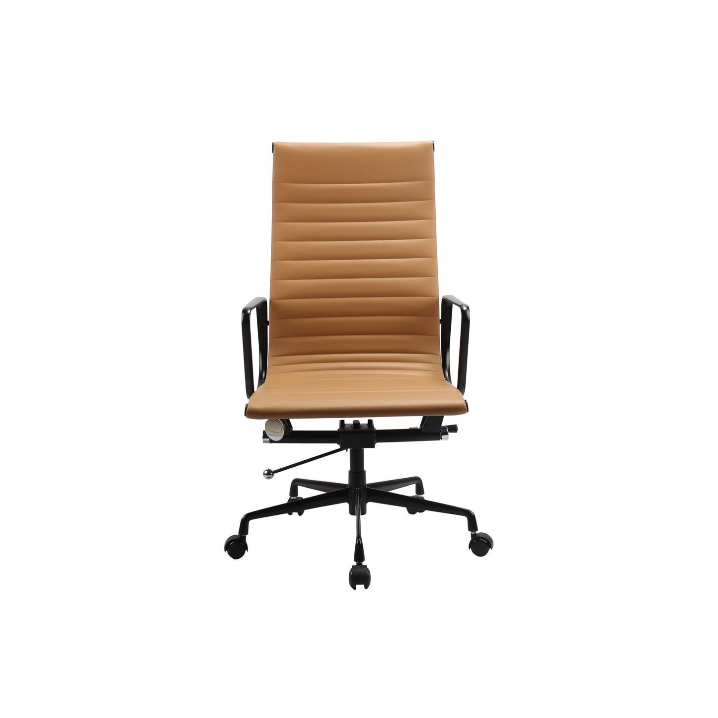 Replica Genuine Leather High Back Office Chair Beige color in stock