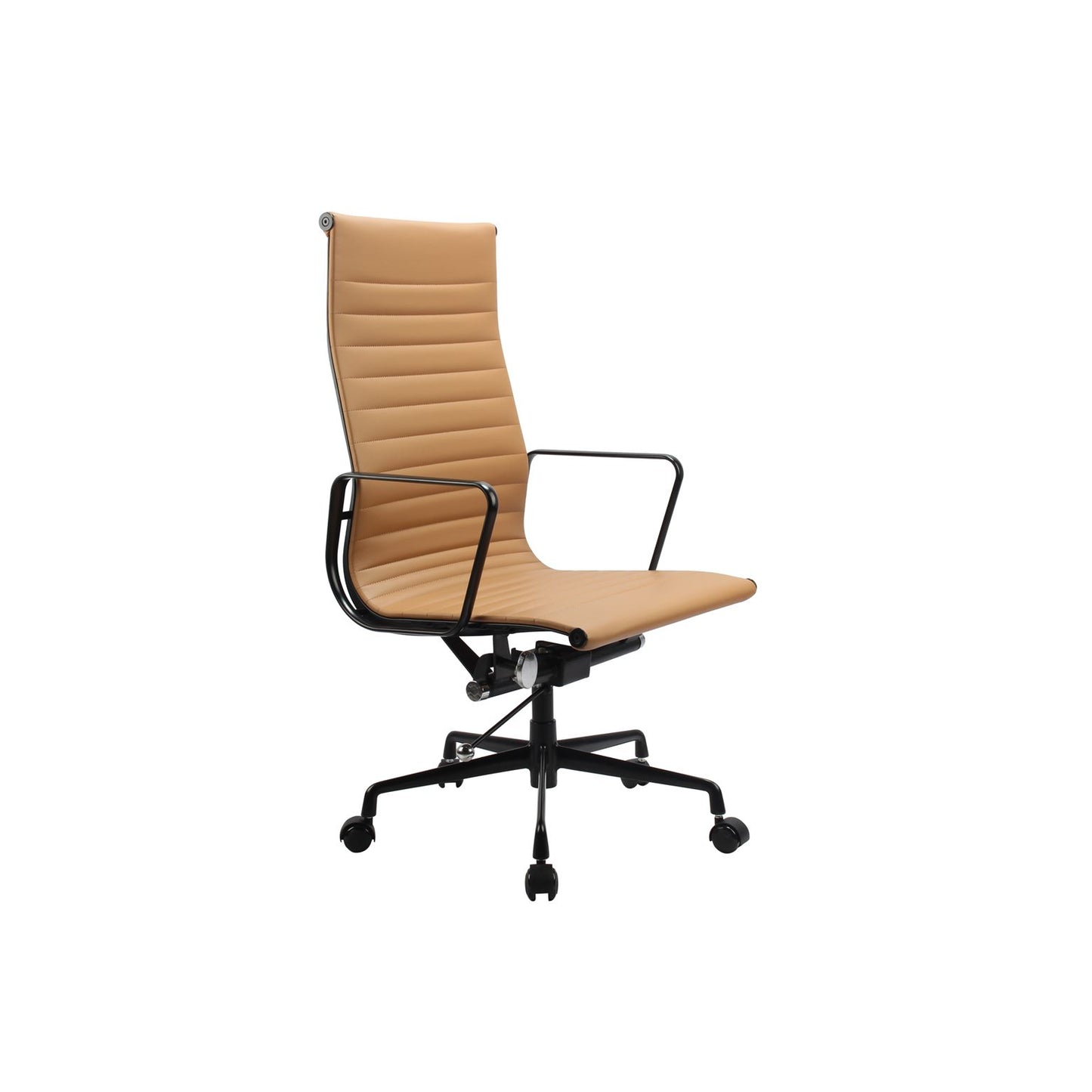 Replica Genuine Leather High Back Office Chair Beige color in stock