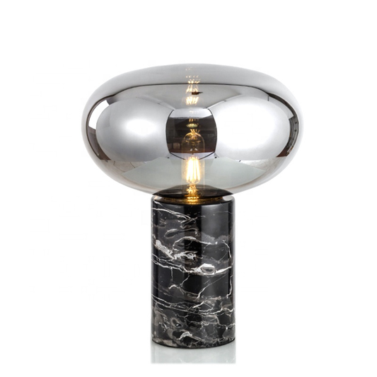 Glass+Marble base Table Lamp Grey color Available now