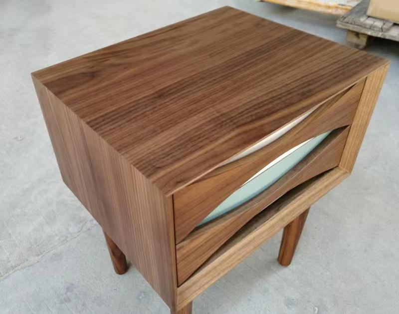 Veneer wooden frame Bed Side table #025