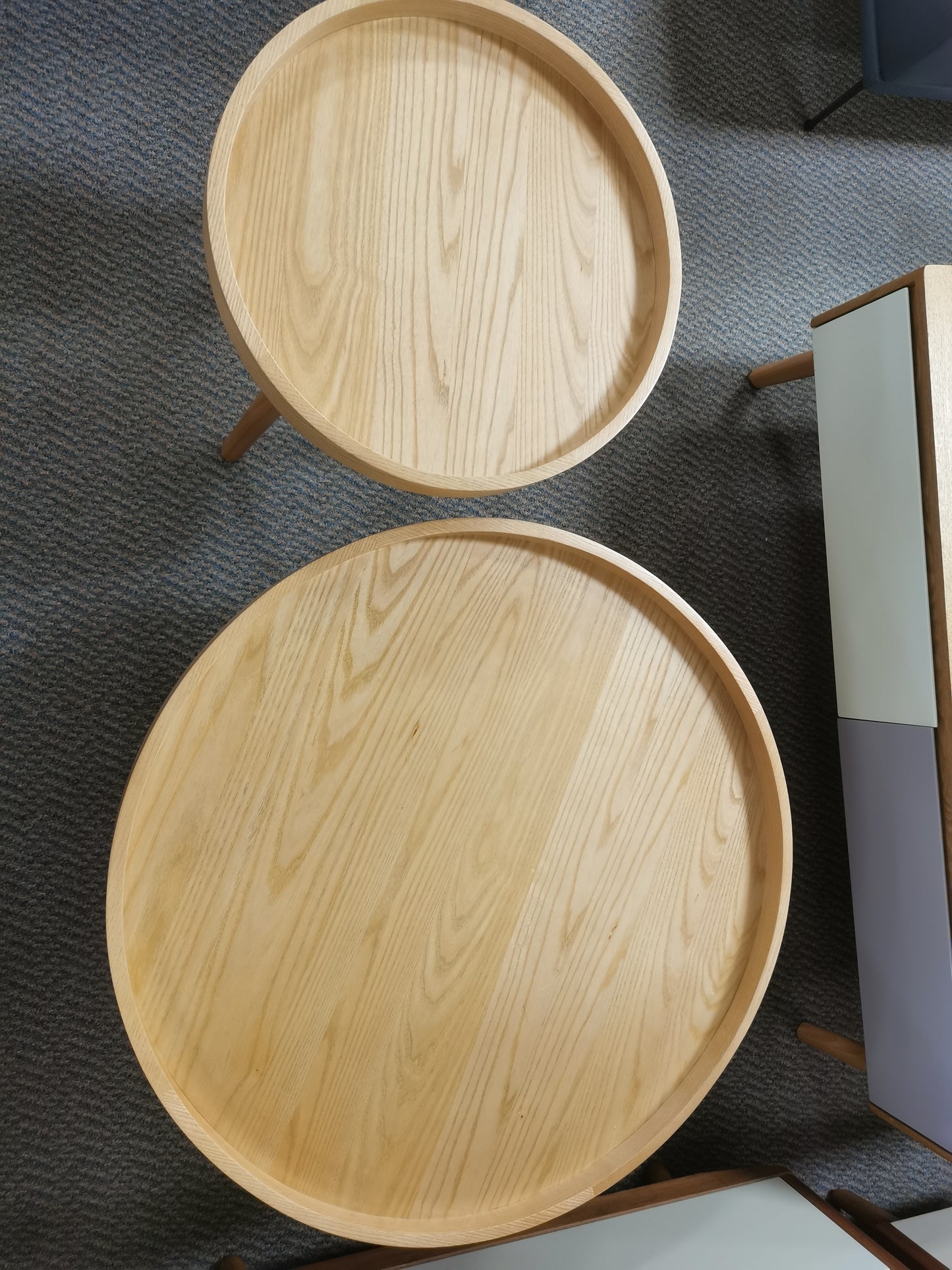 A pair of Solid ash wood coffer tables, Natural color Available  now