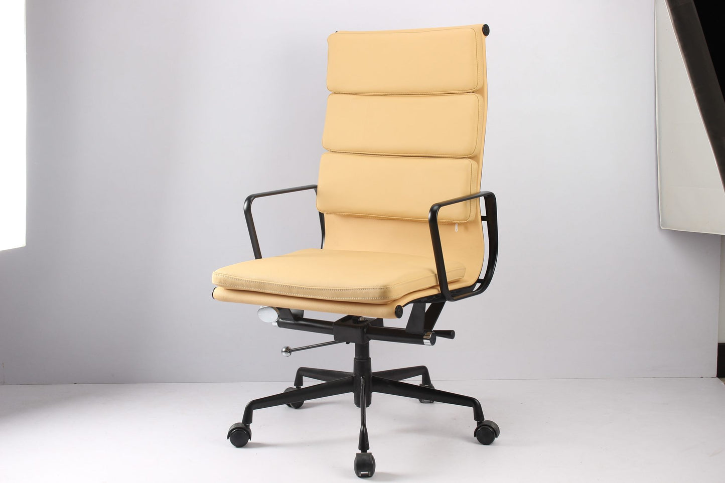 RP Genuine Leather Eames Soft Pad high back Office Chair, Beige color in stock