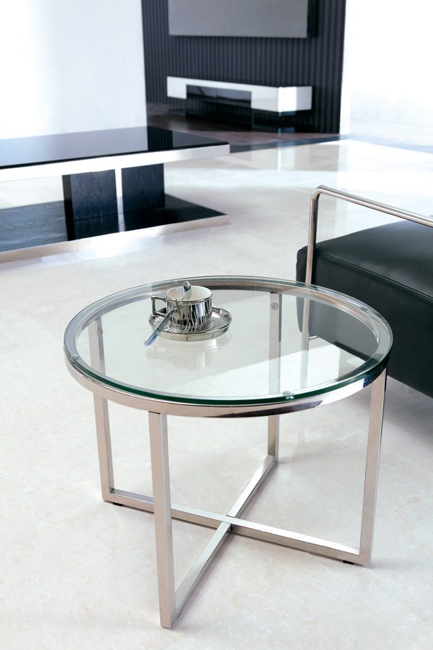Stainless steel frame side table #520, 2 colors in stock