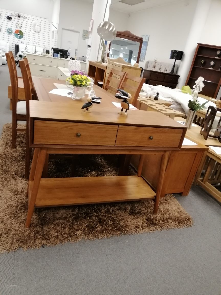 Mid-Century Consloe(Hall) table with 2 drawers, 2 color in stock