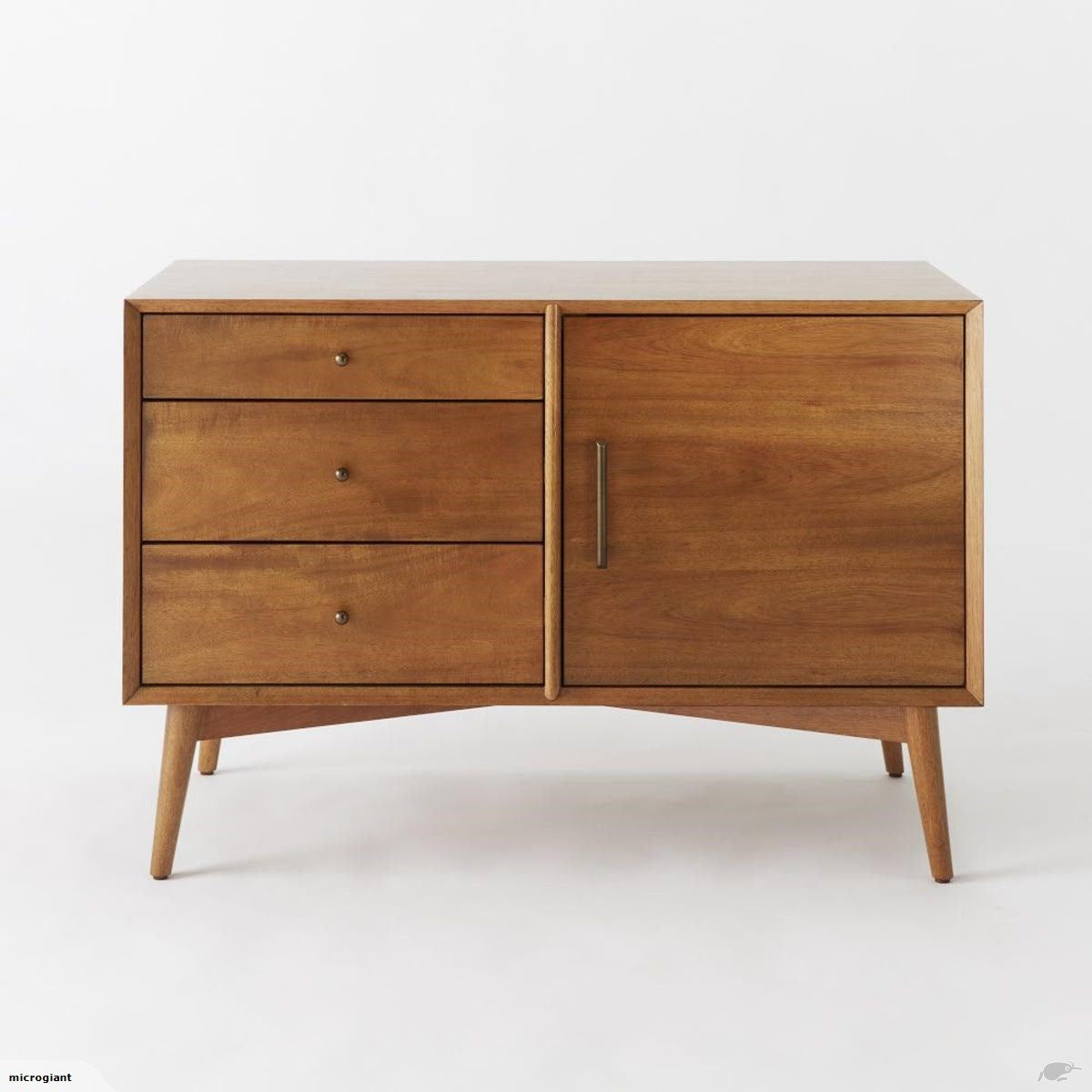 Mid-Century small Dining Cabinet(Buffet)1+3 drawers , walnut color in stock