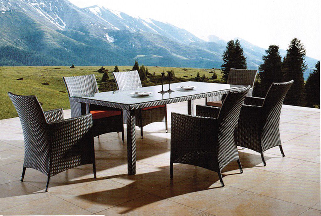 VICTORY-1, 7pcs Outdoor Rattan Dining Set with 2m table by order