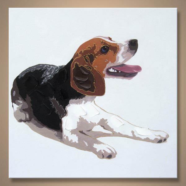 Hand Oil Painting Brown Dog