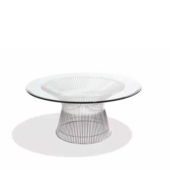 Replica Platner glass top coffe table Dia90cm, 3 color