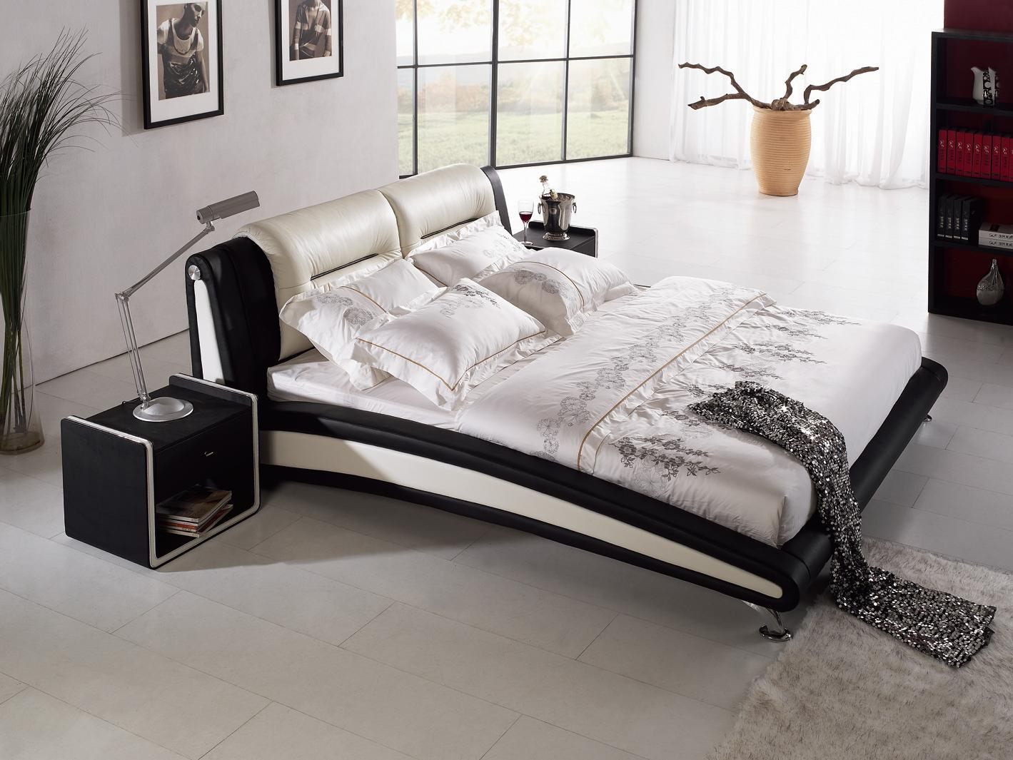 Italian Leather Bed Frame #8057,  CLEARANCE SALE