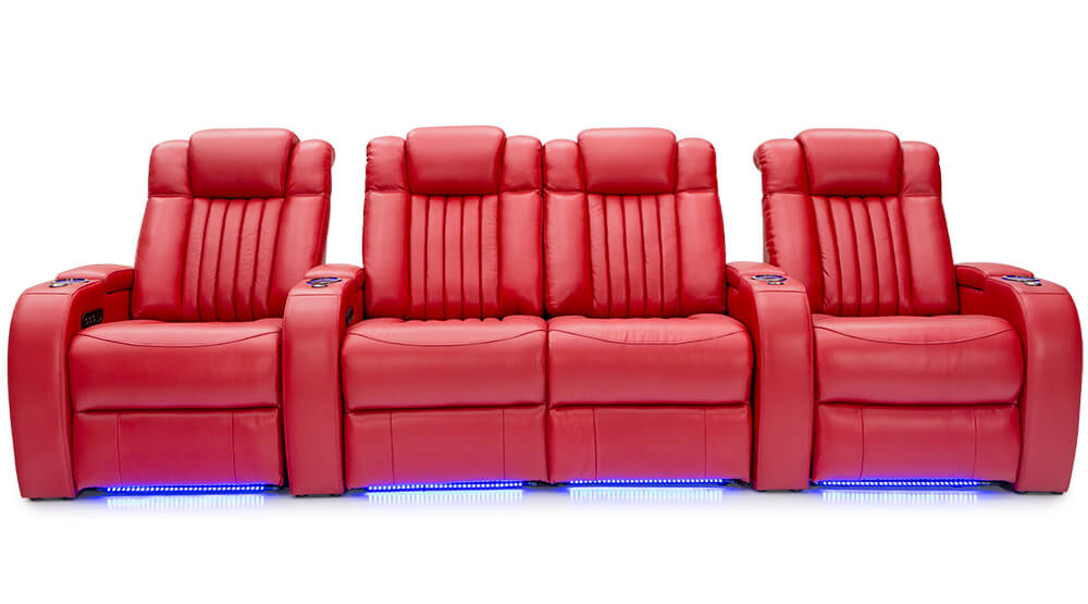 Multifunctional Electric Genuine Leather Home Theatre Seating #1896 with 3 power recliner by order