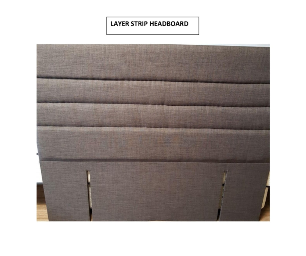 NZ Made  Layer strip Headboard , 7 sizes, 6 colors