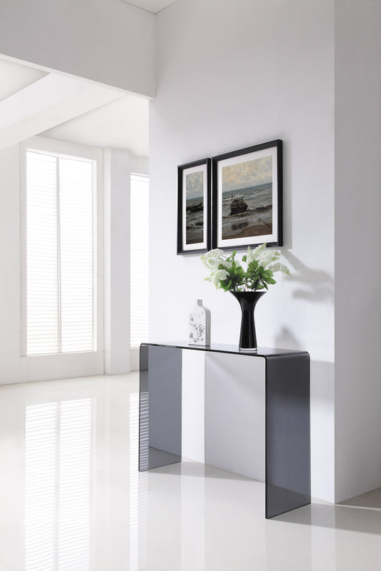 Glass Console Table 100cm, see through black color available now