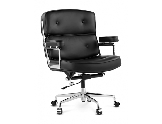 RP Genuine Leather Eames #104 Office Chair, Black color in stock