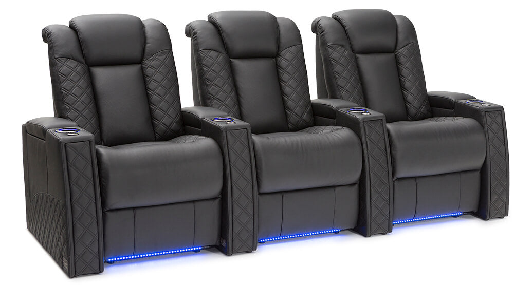 Genuine Leather Home Theatre Seating 1897 with 3 power recliner, by o