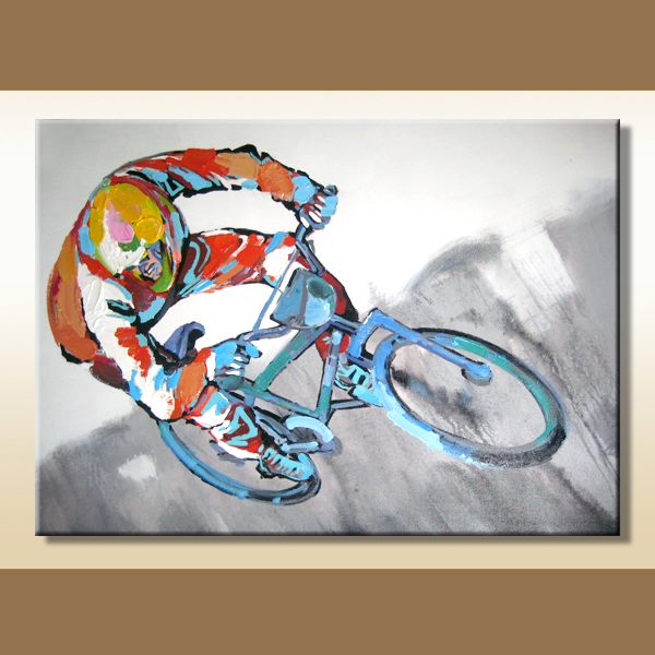 100% Hand Oil Motorcyclist, Ready to Hang up