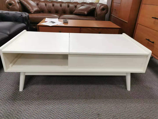 Mid-Century multifunctional coffee table , off white in stock - CLEARANCE SALE