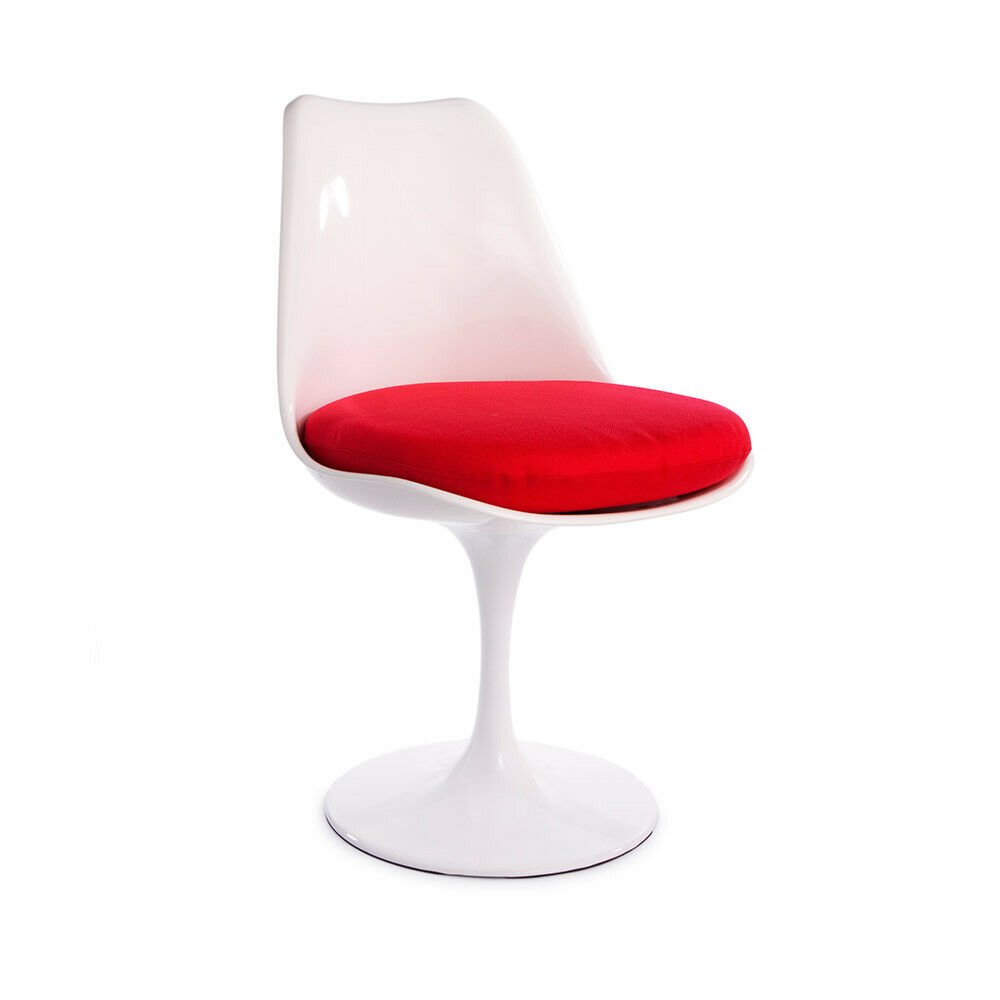 White Fiberglass Tulip Armless chair